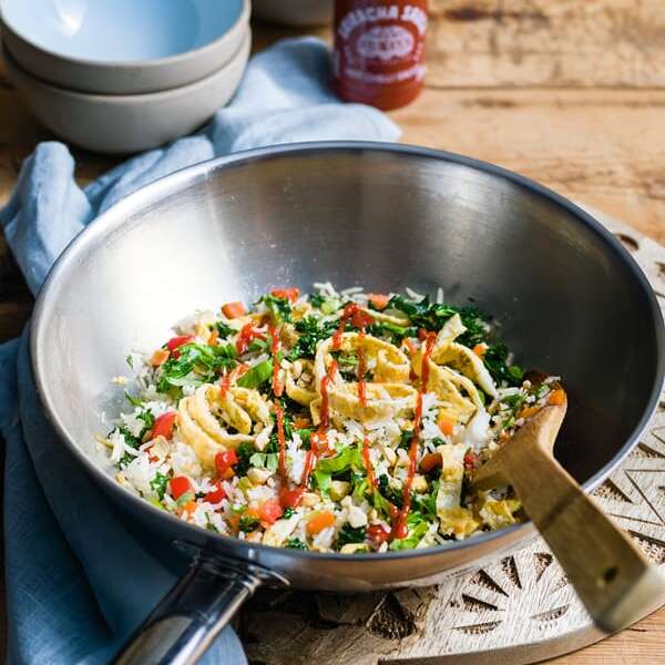 Riz relevé au chou frisé