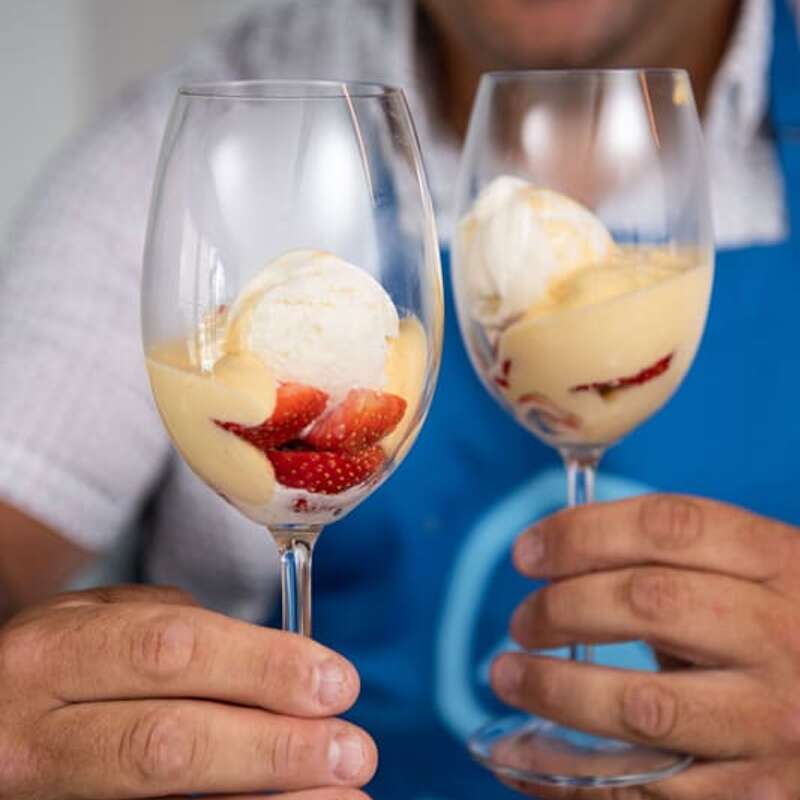 Sabayon à la glace et aux fraises